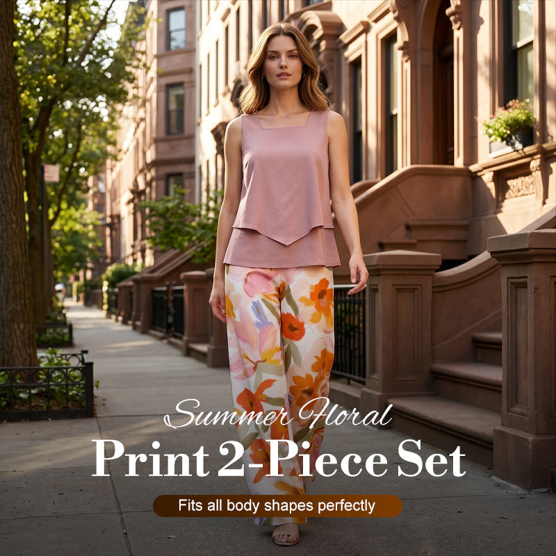 Women's Summer Floral Print 2-Piece Set