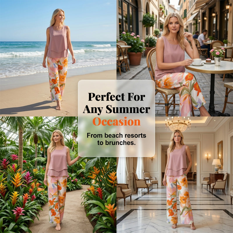 Women's Summer Floral Print 2-Piece Set