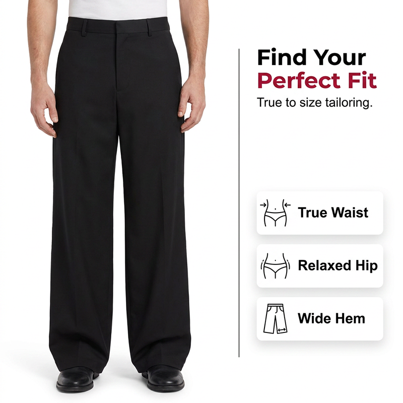 👖 40% OFF ! ⏳ Men's Classic Fit Wide-Leg Suit Trousers – Tailored cut, breathable fabric & perfect for work, weddings or formal events ✨