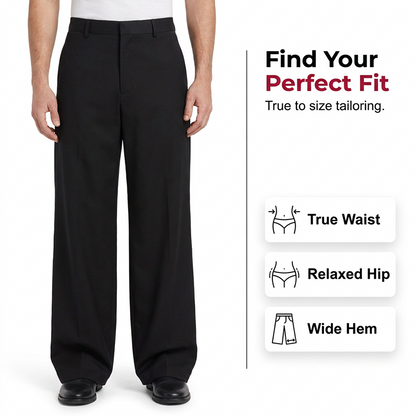 👖 40% OFF ! ⏳ Men's Classic Fit Wide-Leg Suit Trousers – Tailored cut, breathable fabric & perfect for work, weddings or formal events ✨