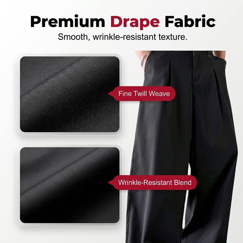 👖 40% OFF ! ⏳ Men's Classic Fit Wide-Leg Suit Trousers – Tailored cut, breathable fabric & perfect for work, weddings or formal events ✨