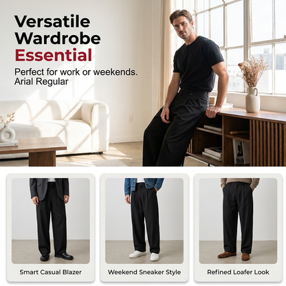 👖 40% OFF ! ⏳ Men's Classic Fit Wide-Leg Suit Trousers – Tailored cut, breathable fabric & perfect for work, weddings or formal events ✨
