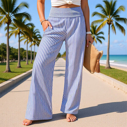 🎁 Hot Sale 49% OFF❤️Women's Smocked Waist Striped Gingham Pants