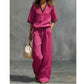 Women's Linen V-Neck Two-Piece Set