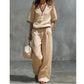 Women's Linen V-Neck Two-Piece Set