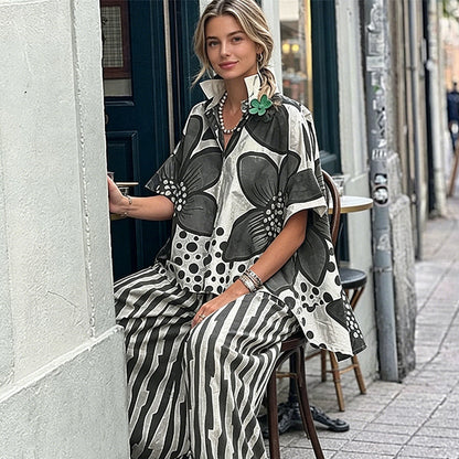Women's Print Top & Pants 2-Piece Set