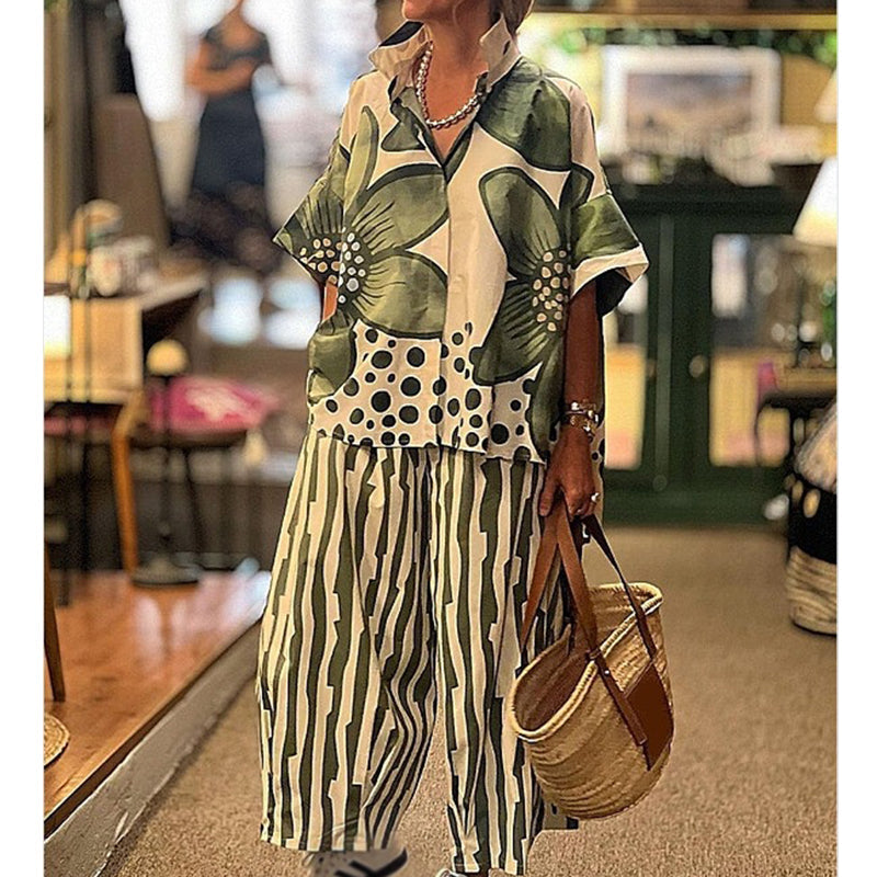 Women's Print Top & Pants 2-Piece Set
