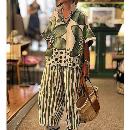 Women's Print Top & Pants 2-Piece Set
