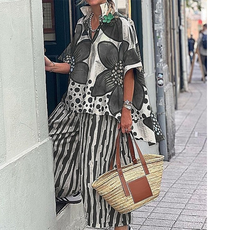 Women's Print Top & Pants 2-Piece Set
