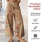 Women's Floral Print Wide-Leg Cropped Jeans
