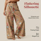 Women's Floral Print Wide-Leg Cropped Jeans