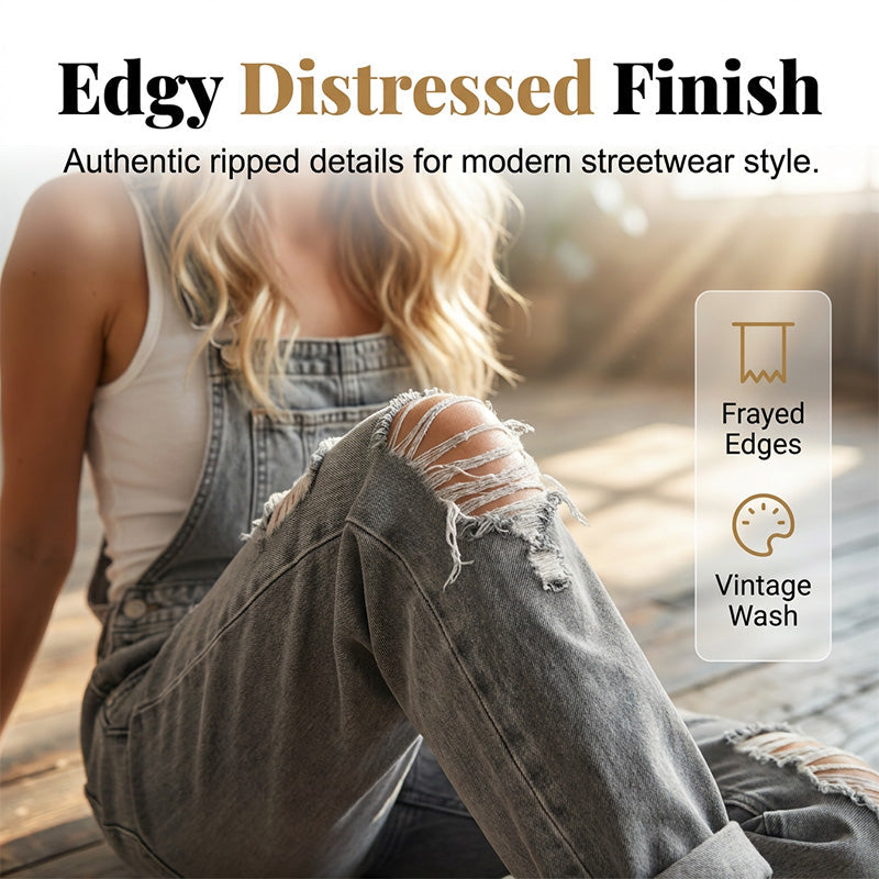 Women's Casual Distressed Denim Jumpsuit【BUY 2 GET FREE SHIPPING】