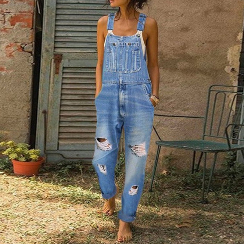 Women's Casual Distressed Denim Jumpsuit【BUY 2 GET FREE SHIPPING】