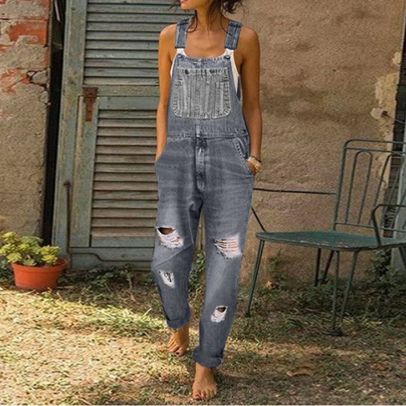 Women's Casual Distressed Denim Jumpsuit【BUY 2 GET FREE SHIPPING】