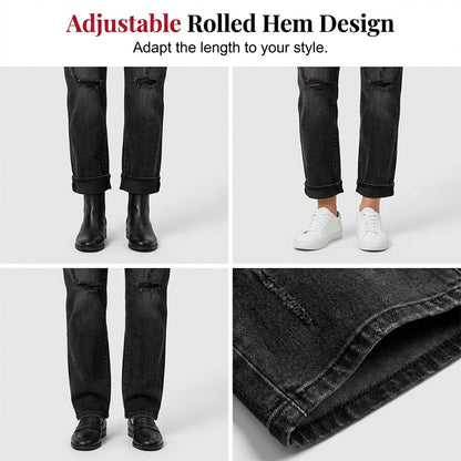Women's Casual Ripped Straight-Leg Jeans