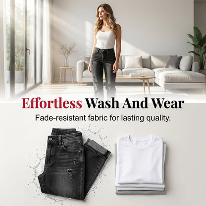 Women's Casual Ripped Straight-Leg Jeans