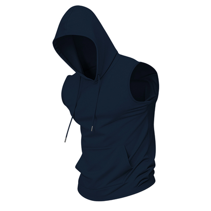 Men's Sleeveless Workout Hoodie with Pocket