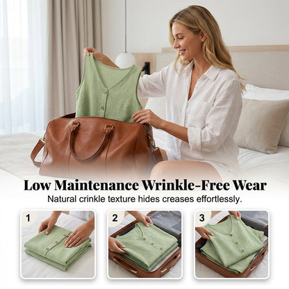 Women's Casual V-Neck Sleeveless Two-Piece Set