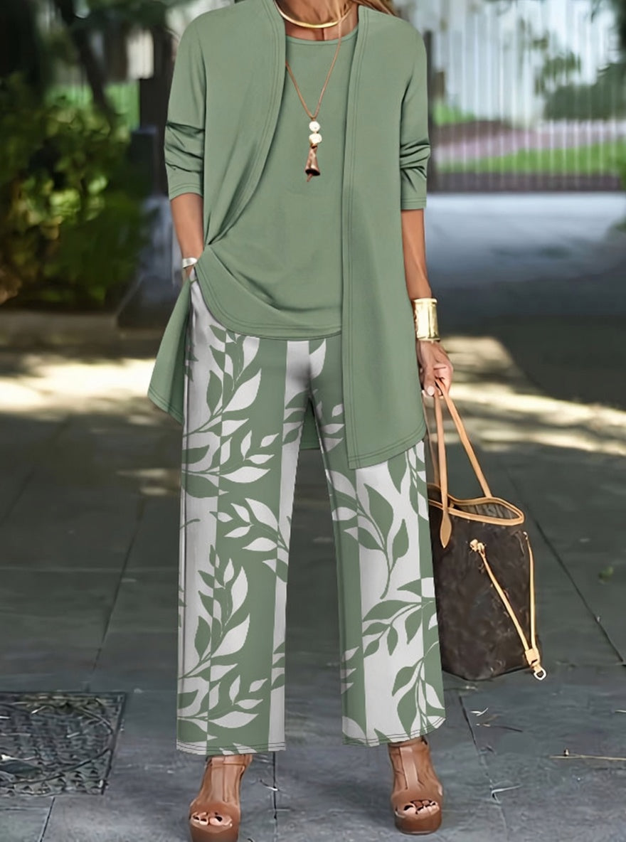 Women's Floral Print Long Sleeve & Pants Set