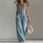 👖 LIMITED-TIME 59% OFF! 💥 Women's Denim Jumpsuit – Button-Front, Wide-Leg✨