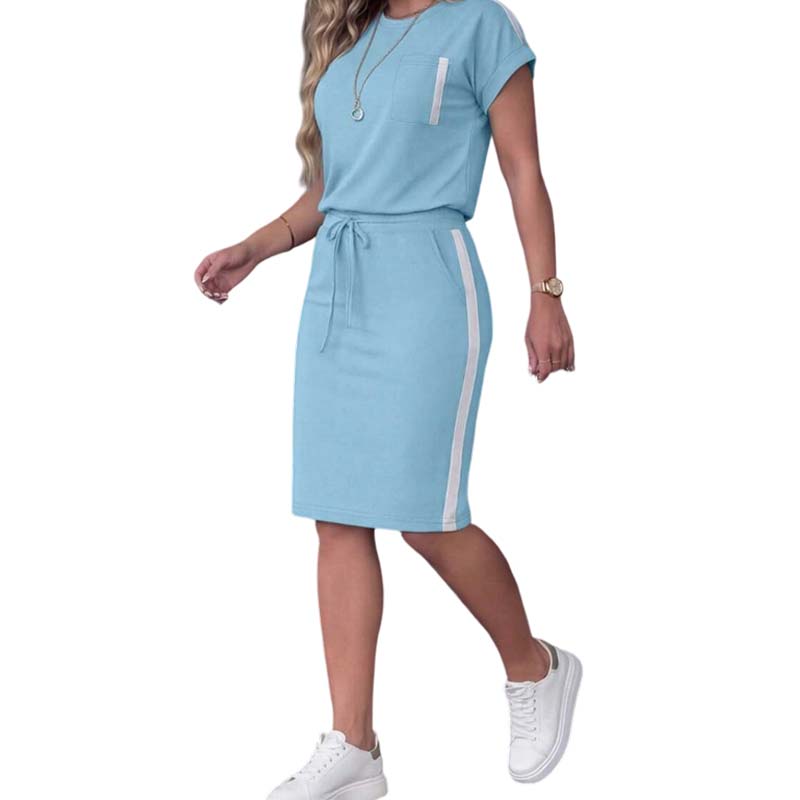 Women's T-Shirt & Drawstring Skirt 2-Piece Set