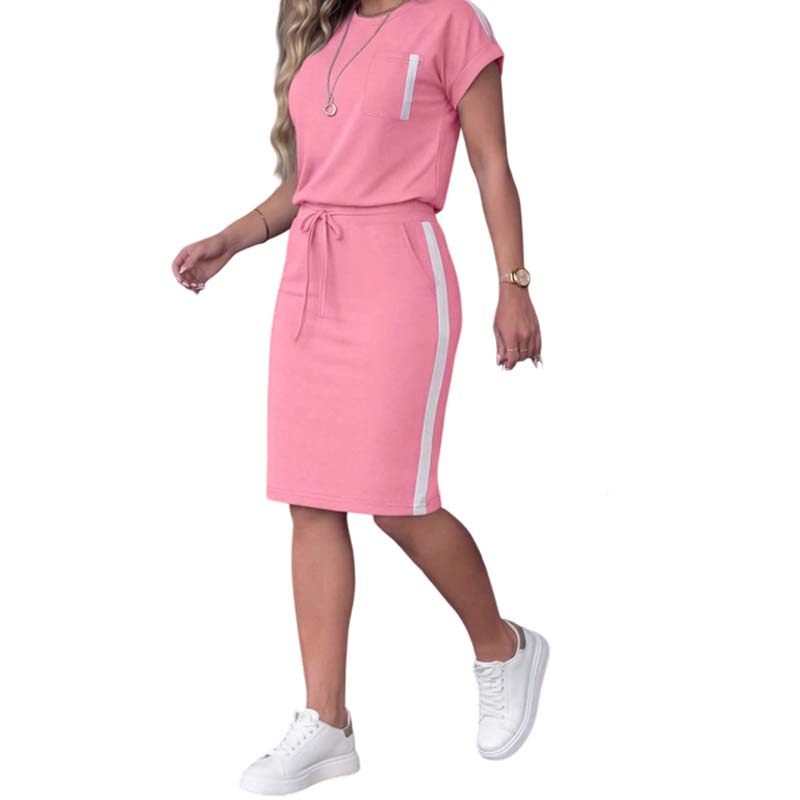 Women's T-Shirt & Drawstring Skirt 2-Piece Set