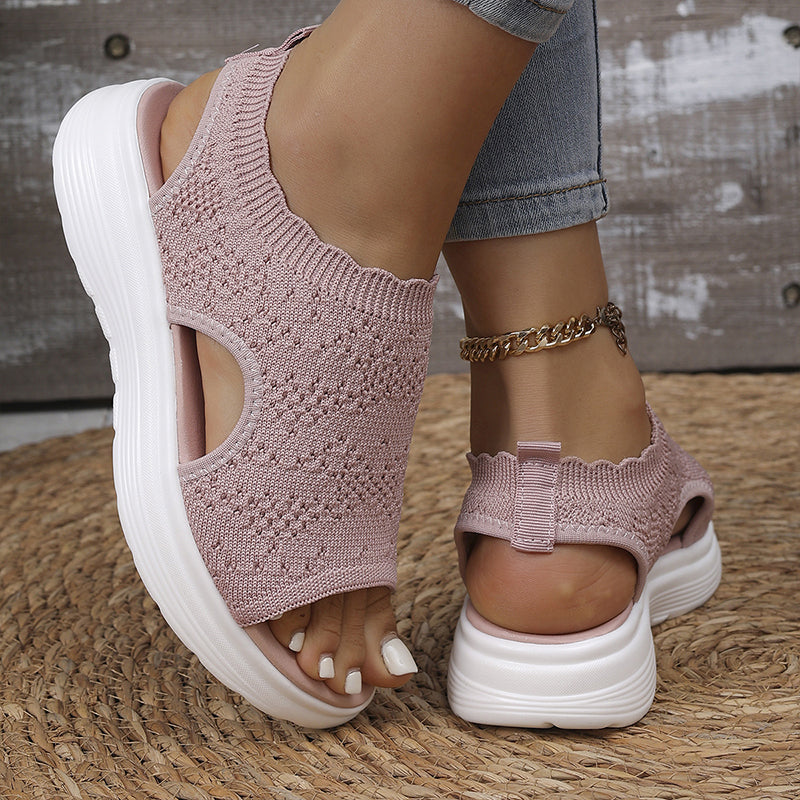 Women's Breathable Knit Platform Sandals