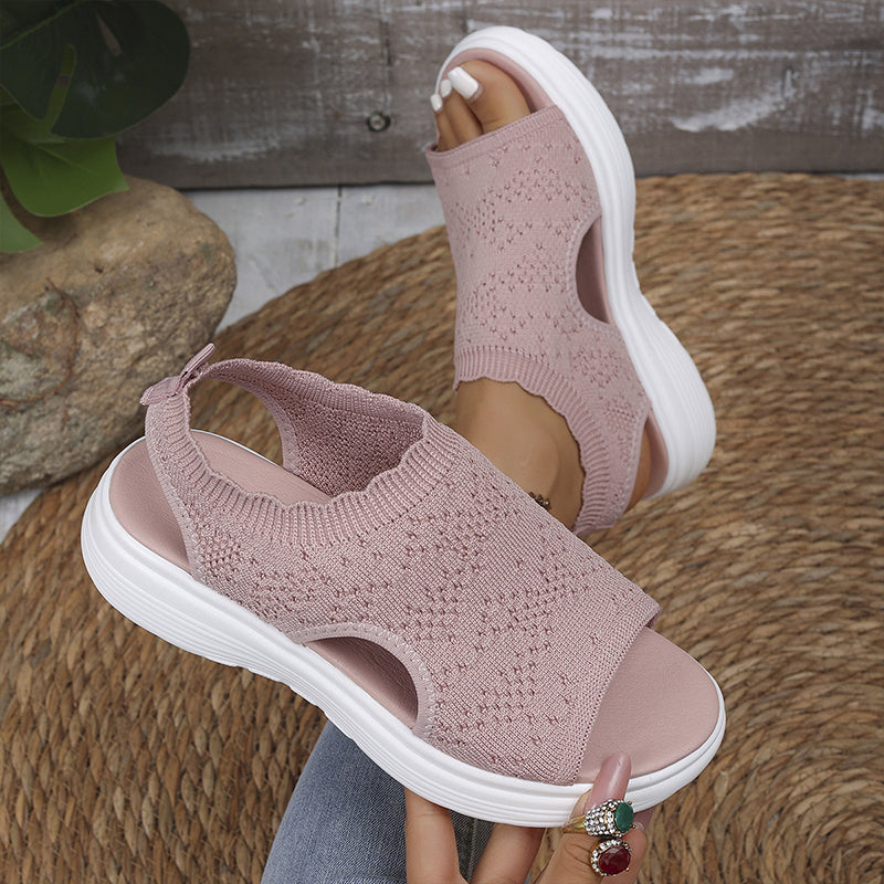 Women's Breathable Knit Platform Sandals
