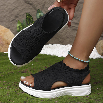 Women's Breathable Knit Platform Sandals