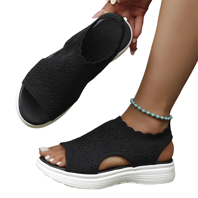 Women's Breathable Knit Platform Sandals