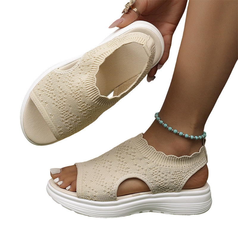 Women's Breathable Knit Platform Sandals