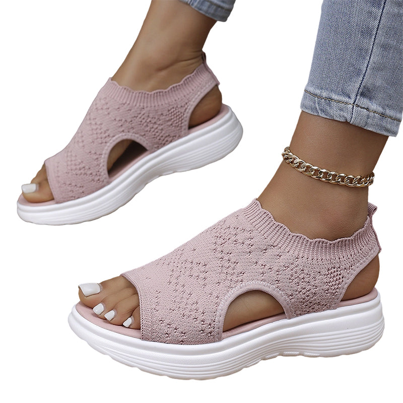 Women's Breathable Knit Platform Sandals