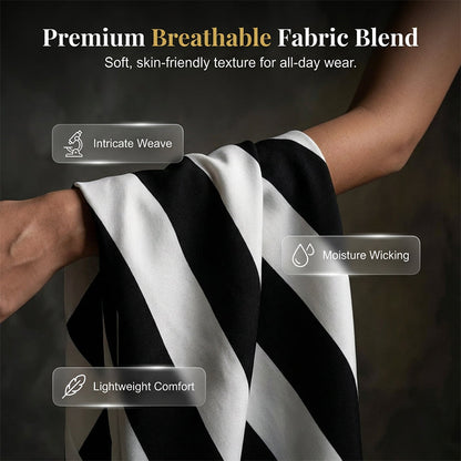💃 LIMITED-TIME 50% OFF! ✨ Women's Asymmetrical Stripe Set – One-Shoulder, Wide-Leg, Breezy 🍂