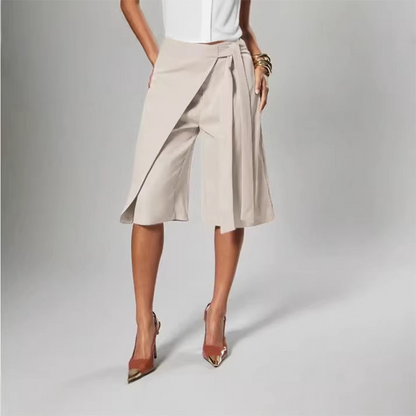 Women's Chic Tie-Front Wide-Leg Culottes