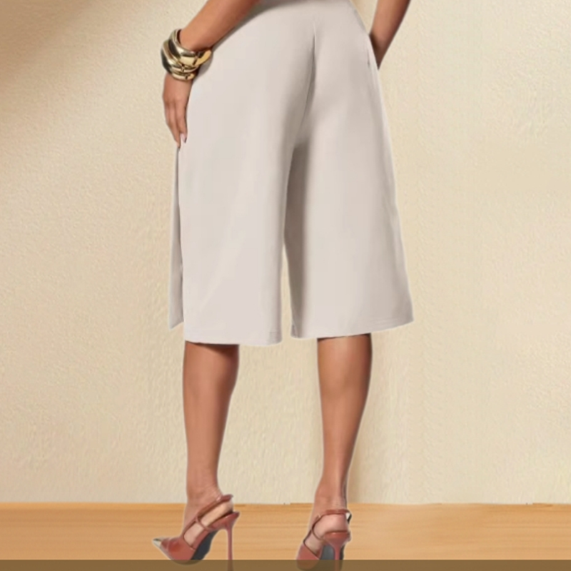 Women's Chic Tie-Front Wide-Leg Culottes