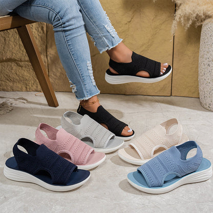 Women's Breathable Knit Platform Sandals