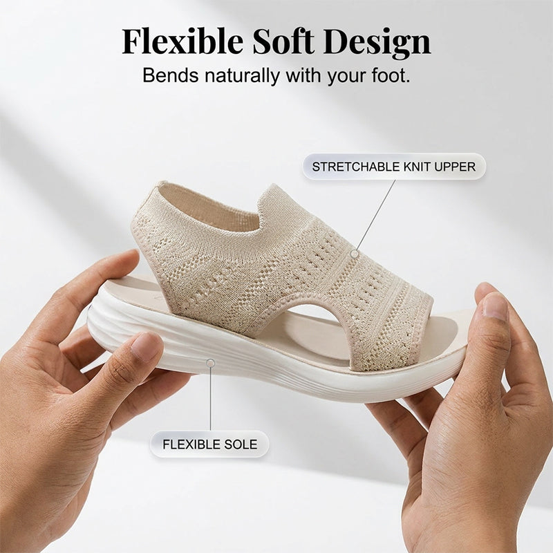 Women's Breathable Knit Platform Sandals