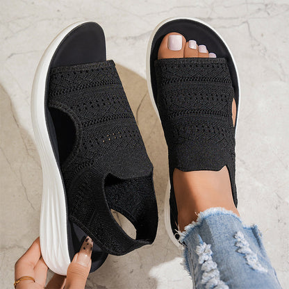 Women's Breathable Knit Platform Sandals