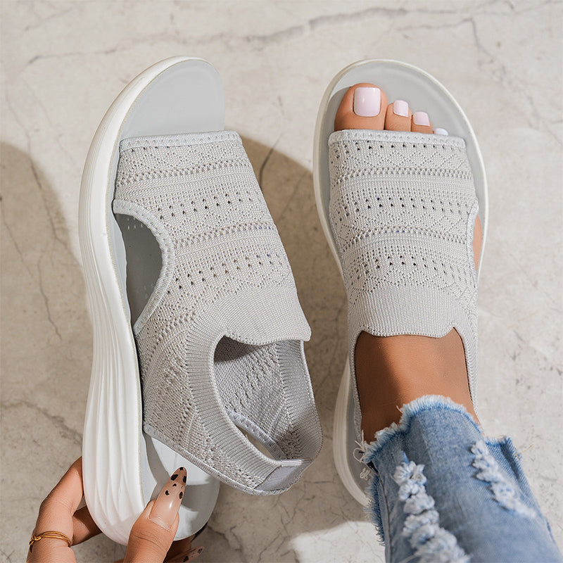 Women's Breathable Knit Platform Sandals
