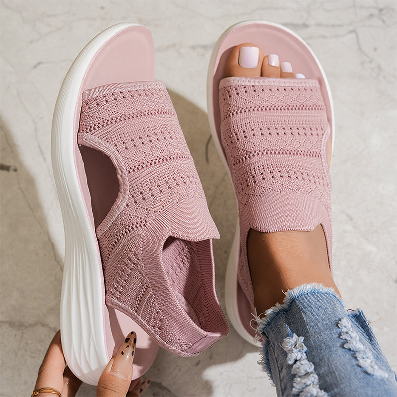 Women's Breathable Knit Platform Sandals
