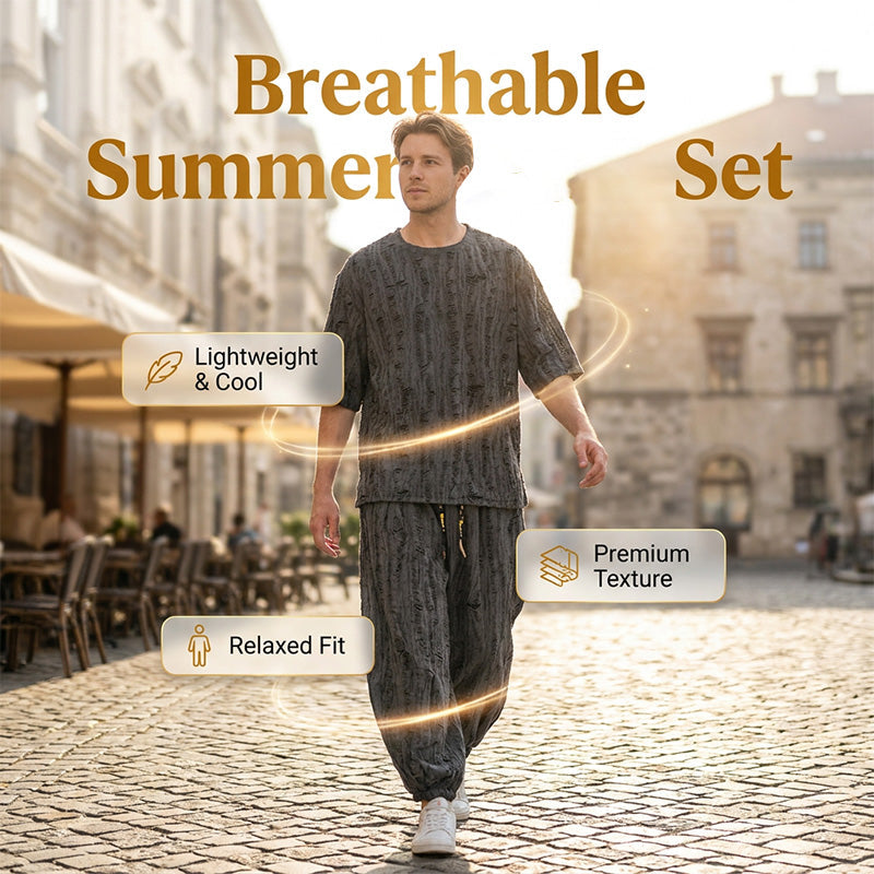 Men's Casual T-Shirt and Harem Pants Set