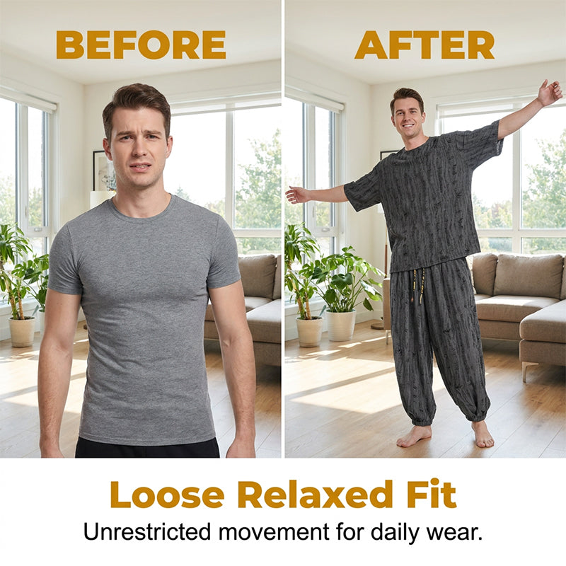 Men's Casual T-Shirt and Harem Pants Set