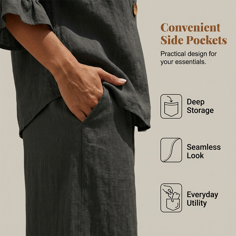 Women's Ruffled-Sleeve Top & Wide-Leg Pants Set