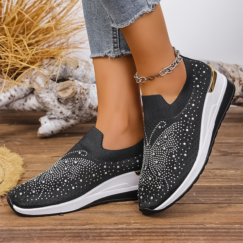 👟Women's Rhinestone Butterfly Slip-On Sneakers - Sparkle With Every Step ✨