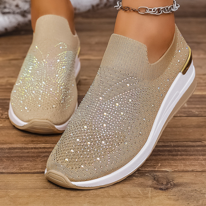 👟Women's Rhinestone Butterfly Slip-On Sneakers - Sparkle With Every Step ✨