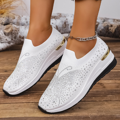 👟Women's Rhinestone Butterfly Slip-On Sneakers - Sparkle With Every Step ✨
