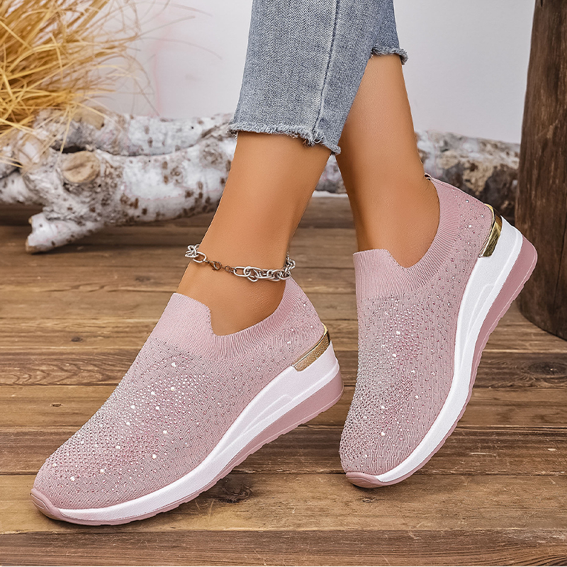 👟Women's Rhinestone Butterfly Slip-On Sneakers - Sparkle With Every Step ✨