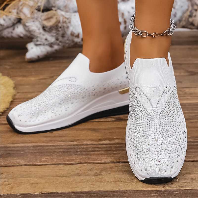 👟Women's Rhinestone Butterfly Slip-On Sneakers - Sparkle With Every Step ✨