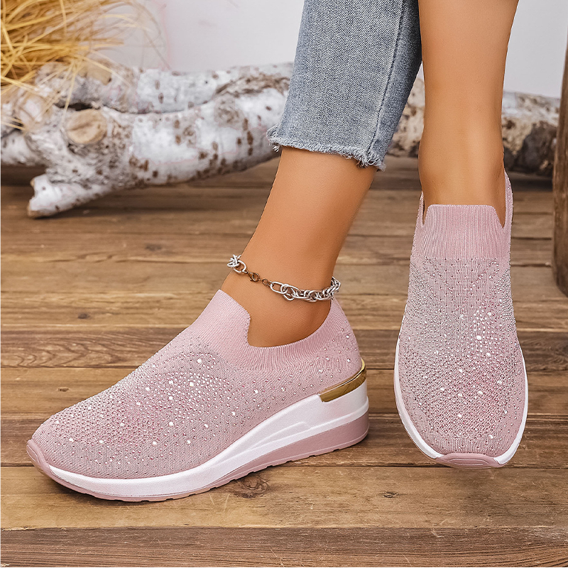 👟Women's Rhinestone Butterfly Slip-On Sneakers - Sparkle With Every Step ✨