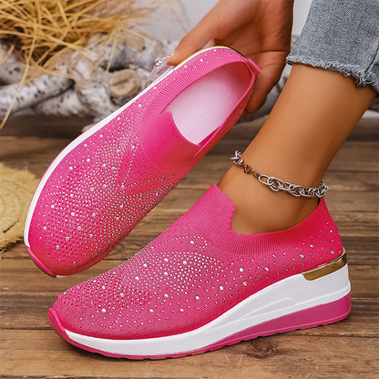 👟Women's Rhinestone Butterfly Slip-On Sneakers - Sparkle With Every Step ✨